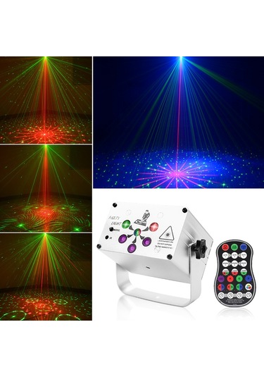 Cbtx R80 Mini Lazer Işığı Dekoratif Işık Sesle Etkinleşen Uzaktan Kumanda Atmosfer Lambası - Gümüş