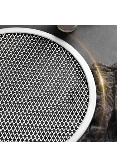 9 İnç Alüminyum Dikişsiz Kenarlı Pizza Pişirme Ekranı Gümüş