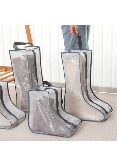 Xiaaokeji Kadın Uzun Ve Kısa Bot Saklama Çantaları, 2 Büyük+2 Küçük Seyahat İçin Gri