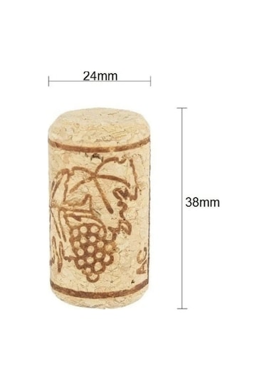 50 Adet Şarap Şişe Ve Yağdanlık Mantarı Çap:23,5mm Boy:38mm