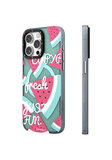 İphone 14 Uyumlu Kılıf Magsafe Şarj Özellikli Youngkit Fruity Flavour Serisi Turkuaz
