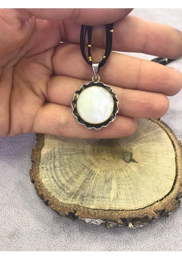 Sedef Taşlı Gümüş Kolye 925 Ayar (512654862)