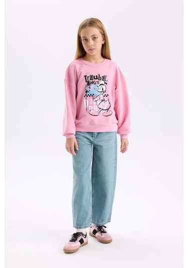 DeFacto Kız Çocuk Disney Mickey Mouse &Friends Relax Fit Bisiklet Yaka Sweatshirt D3114A824WNPN445 Pembe DeFacto Kız Çocuk Disney Mickey Mouse &Friends Relax Fit Bisiklet Yaka Sweatshirt D3114A824WNPN445 Pembe