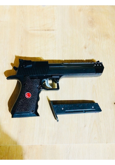 Büyük Boy 30x15 Cm Şarjörlü Boncuklu Plastik Silah 1 Adet