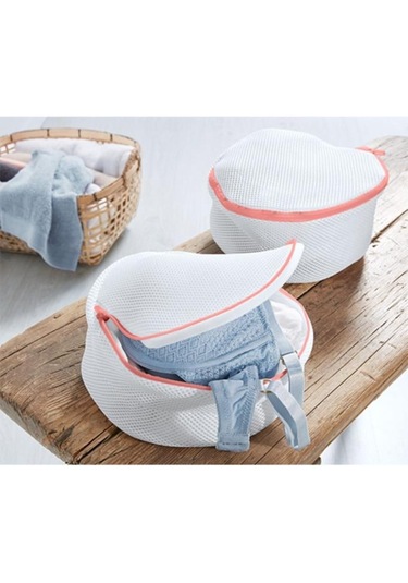 Lüks Sütyen Yıkama Filesi Fermuarlı Beyaz