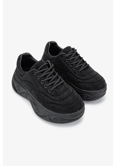 Valmenti Kadın Vegan Siyah Sneakers & Spor Ayakkabı 921 K25-0017 Bn Ayk Y24 Sıyah Siyah