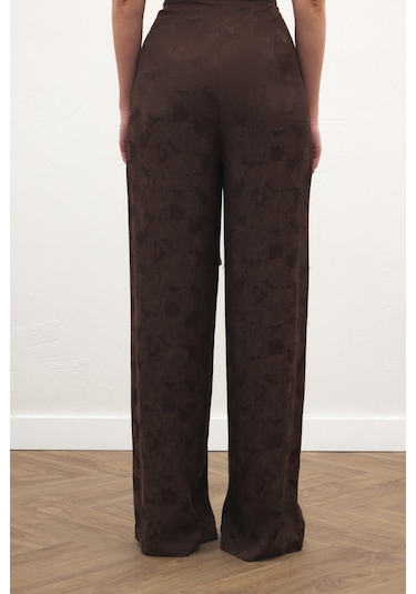 Sateen Camila Pantolon - Kahve-137184 Kahve