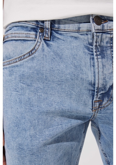 Lee Luke Slim Fit Dar Kesim Normal Bel Açık Mavi Esnek Jean Kot Pantolon L719PXC11 Mavi