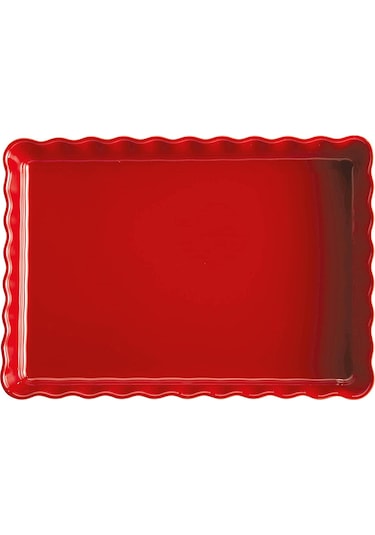 Emile Henry Tart-Börek-Fırın Kabı Dikdörtgen 33 x 24 cm Kırmızı/B Kırmızı