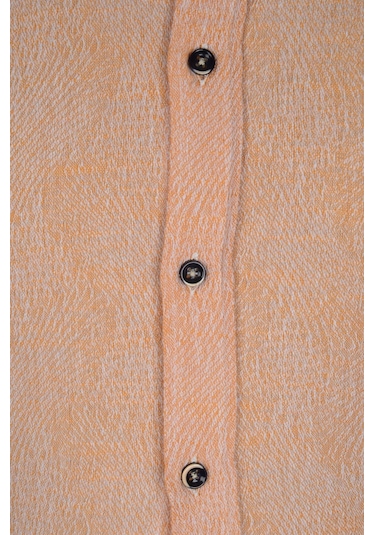 Cengiz İnler Yaka Düğmeli Kendinden Desenli Erkek Slimfit Gömlek 001