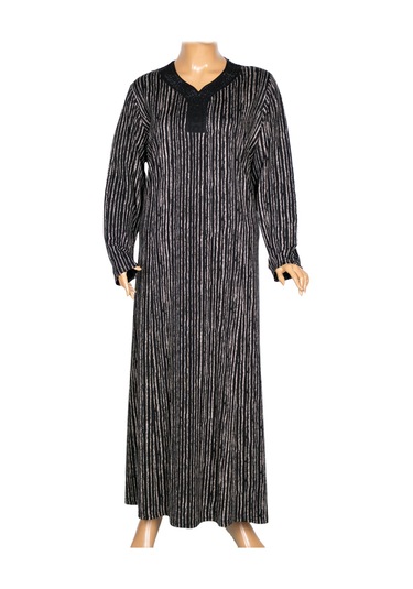 Hesna Kadın Minel Battal Beden Kuplu Boydan Siyah Elbise Desen 21 Siyah