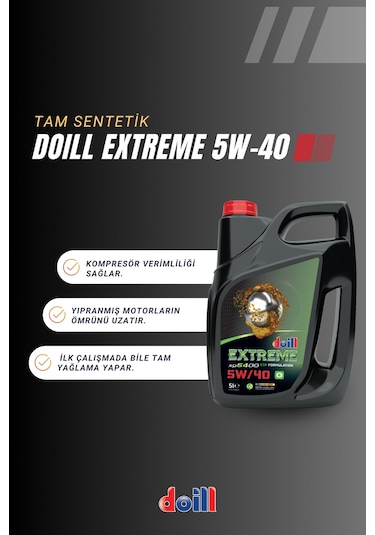 Doill Extreme 5W-40 API SN/CF ACEA C3 Tam Sentetik Motor Yağı 5 L