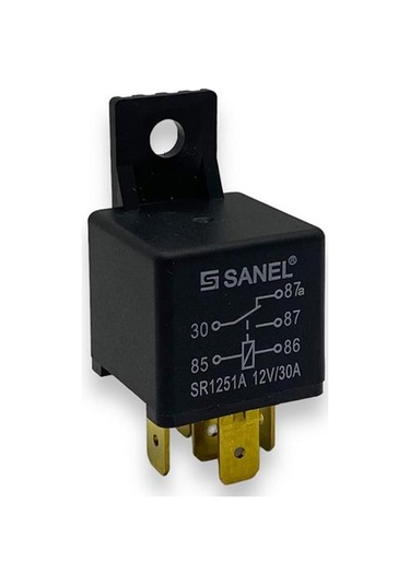 SANEL 12V RÖLE 5 UÇLU 30 A (ÇİFT PLATİN) (87a)
