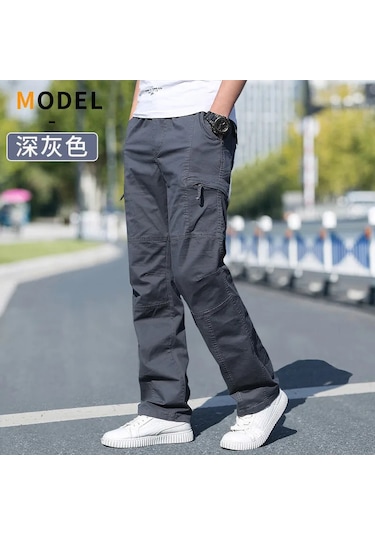 Gqxaon Erkek Kargo Pantolon - Pamuk Siyah İş Pantolonu - Rahat Yaz Tırmanma Joggers Nane