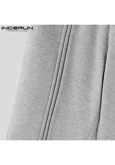 Incerun Erkek Bağcıklı Elastik Bel Kırışık Uzun Eşofman Altı Rahat Bol Spor Pantolon Siyah Incerun Erkek Bağcıklı Elastik Bel Kırışık Uzun Eşofman Altı Rahat Bol Spor Pantolon Siyah
