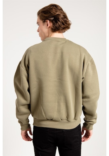 Jahr Marc Basic Oversize Haki Erkek Sweatshirt Haki