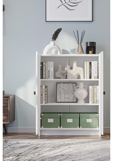 Bili Yatay Kitaplık 3 Raflı 2 Kapaklı Çok Amaçlı Ofis Salon Çalışma Odası Kütüphane Rafı Beyaz Beyaz Bili Yatay Kitaplık 3 Raflı 2 Kapaklı Çok Amaçlı Ofis Salon Çalışma Odası Kütüphane Rafı Beyaz Beyaz