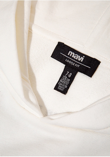 Mavi - Stand Together Baskılı Kapüşonlu Ekru Sweatshirt 6s10181-70057 Ekru