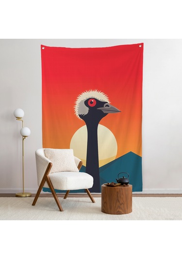 Minimal Devekuşu Duvar Örtüsü-7652