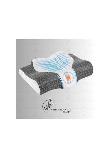 WhiteBlanco Oasis Ortopedik Deluxe Yastığı %100 Visko Antrasit-beyaz