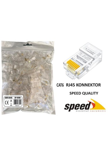 Speed Sp-u100 Cat6 Rj45 Konnektör 100 Adet