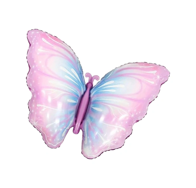 Folyo Balon Kelebek Temalı Pembe Tonlarda 82x52cm Doğum Günü Süsü Sadece Folyo Balon Diğer