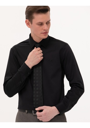 Pierre Cardin Erkek Siyah Gömlek Basic 50268201-vr046