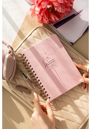 A5 Spiralli Süresiz Planlayıcı Ajanda - Pembe Pembe