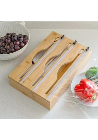 Bambu 3 Bölmeli Folyo Kesme Standı -