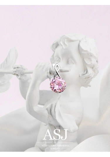 Asj Büyük Taşlı 925 Ayar Gümüş Küpeler 238437692 Pembe