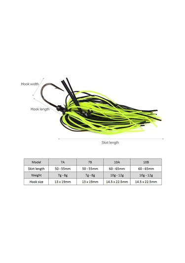 Springsun Yüksek Kaliteli 7g/10g Balık Avı Yemleri - Silikon Etekli Ve Çengelli Çeşitli Renkler