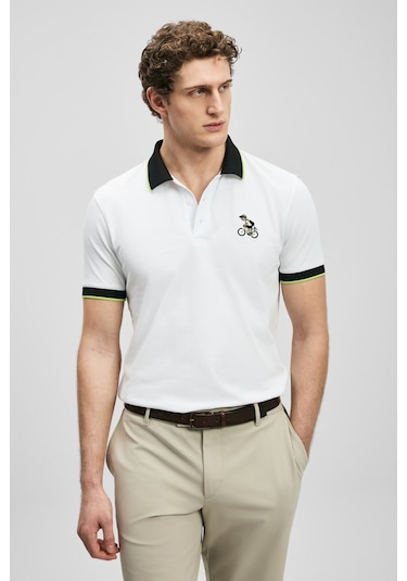 Lufian Zane Smart Erkek Polo T-shirt 111040242 Ekru