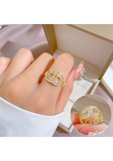 Ayarlanabilir Açıklığa Sahip Zarif Zirkon Yüzük No.67 Çok Renkli