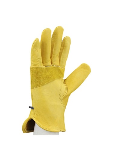 Feıjıeast Sığır Derisi Deri İş Eldivenleri Bahçe Motosiklet Sürüş Kaynak Koruma Atölyeleri İçin Kaymaz