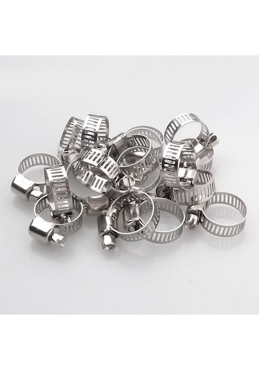 10'lu Paslanmaz Krom Hortum Kelepçesi. Seri 20-32 Mm