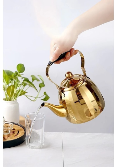 Vicalina 3 Litre Paslanmaz Çelik Demlik İthal Alman Kalitesi Gold Vl-tj04 Altın