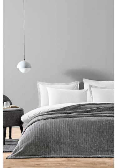 Puffy Trinity Çift Kişilik Wellsoft Battaniye - Antrasit