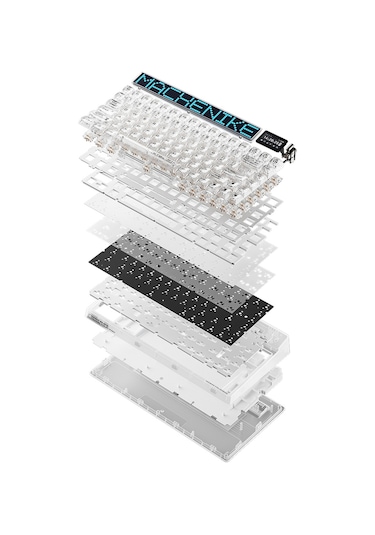 Machenike KT84-B84W Tri-Mode Gateron White Switch LCD RGB İngilizce Oyuncu Klavye