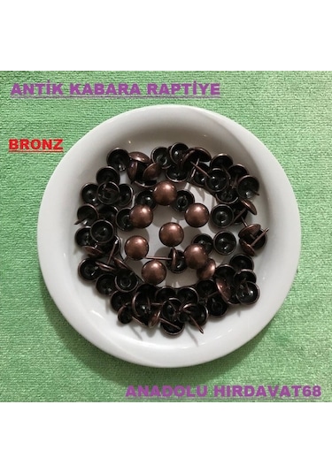 Kabara Raptiye Koltuk Çivisi Antik Bronz Düz Çapı 9.5 MM 1000Adet
