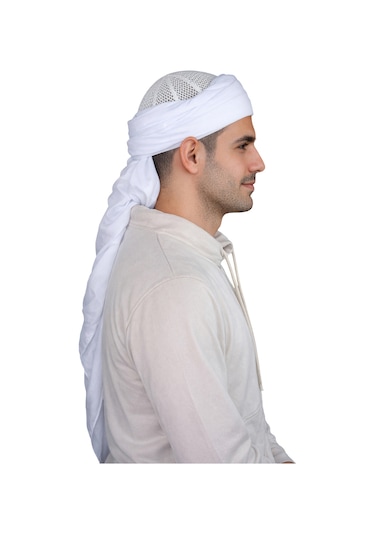 İhvanonline Dolama Sarık Bezi Beyaz Renk - 140 X 140 Cm Beyaz