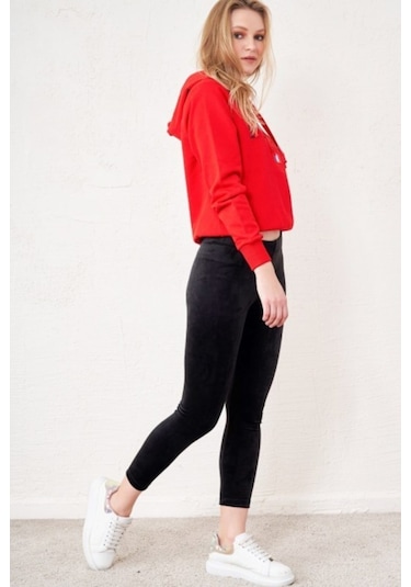 Mom'S Lap Kadın Kadife Kışlık Likralı Taytlacivertl Lacivert