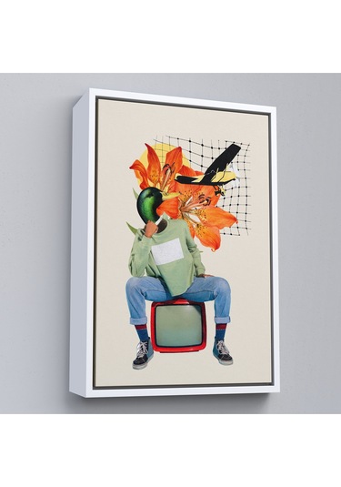 Çerçeveli Ördek Kafalı İnsan Pop Art Tablo-8017