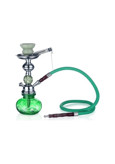 Küçük Boy Nargile Takımı - Yeşil Lisinya