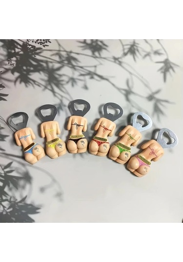 Primepickings Mavi Pembe 3d Bikini Desenli Paslanmaz Çelik Seyahat Bardağı Ve Şişe Açacağı Mavi+pembe