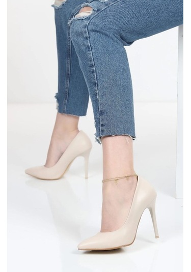 Asya Kadın İnce Topuklu Stiletto Ayakkabı Bej