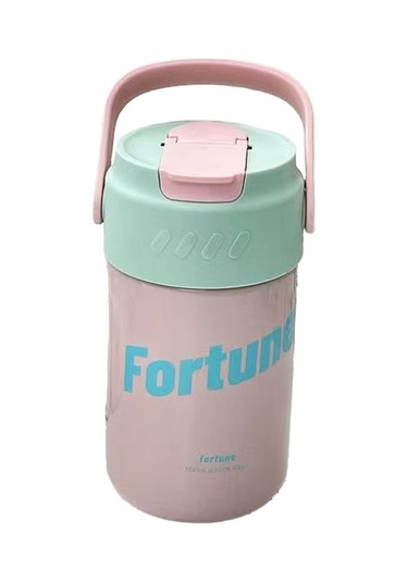 Jzcat Creative Büyük Kapasiteli 316 Paslanmaz Çelik Hasır Termos Bardak 500ml-pembe