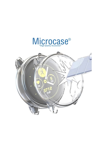 Samsung Uyumlu Watch Active 2 44 Mm Önü Kapalı Silikon Kılıf - Şeffaf