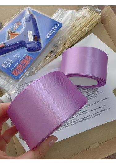 Magazin Dla Rukodel'nic Ip Gavrilov R N İğne Kurmalı Tabanca İle Kendin Yap 5 Adet 27 Gülü Saten Buket Seti 220865837 Violet