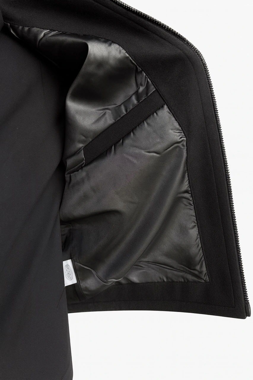 Erkek Oversize Kaşe Mont Siyah Kalın Kumaş Şık Kışlık Mont Siyah