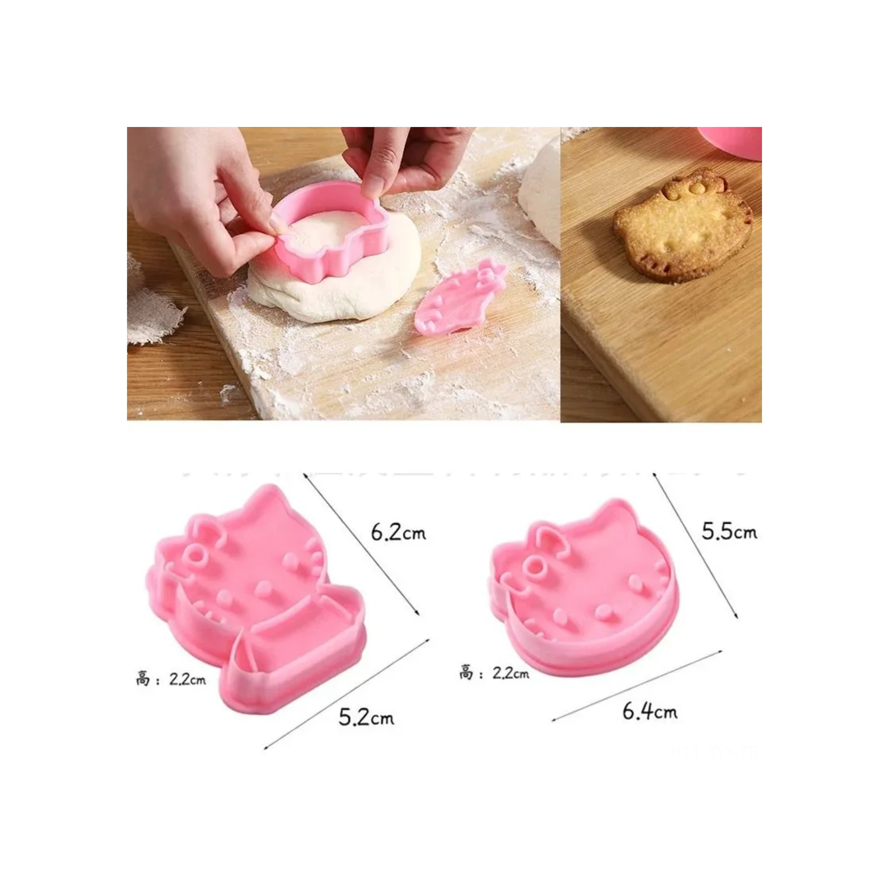 Yaleker 2'li Dikdörtgen Fırın Kalıbı Seti - Kurabiye, Kek, Ekmek İçin Ayrılamabilir Abs Plastik Profesyonel Kookware Pembe